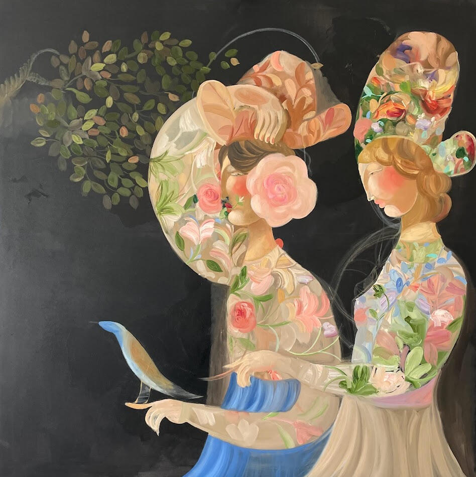 On The Wind, 120x120, 2023. Oil on canvas