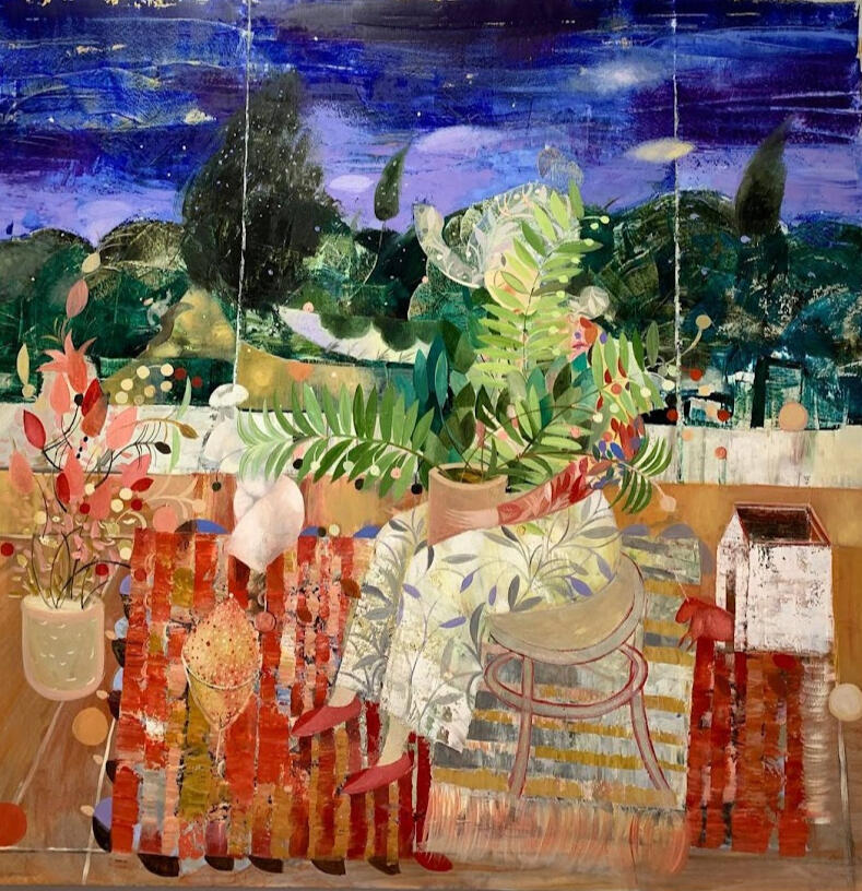 Once Upon a Time in the Evening, 2023 Oil on canvas, 120 × 120 cm
